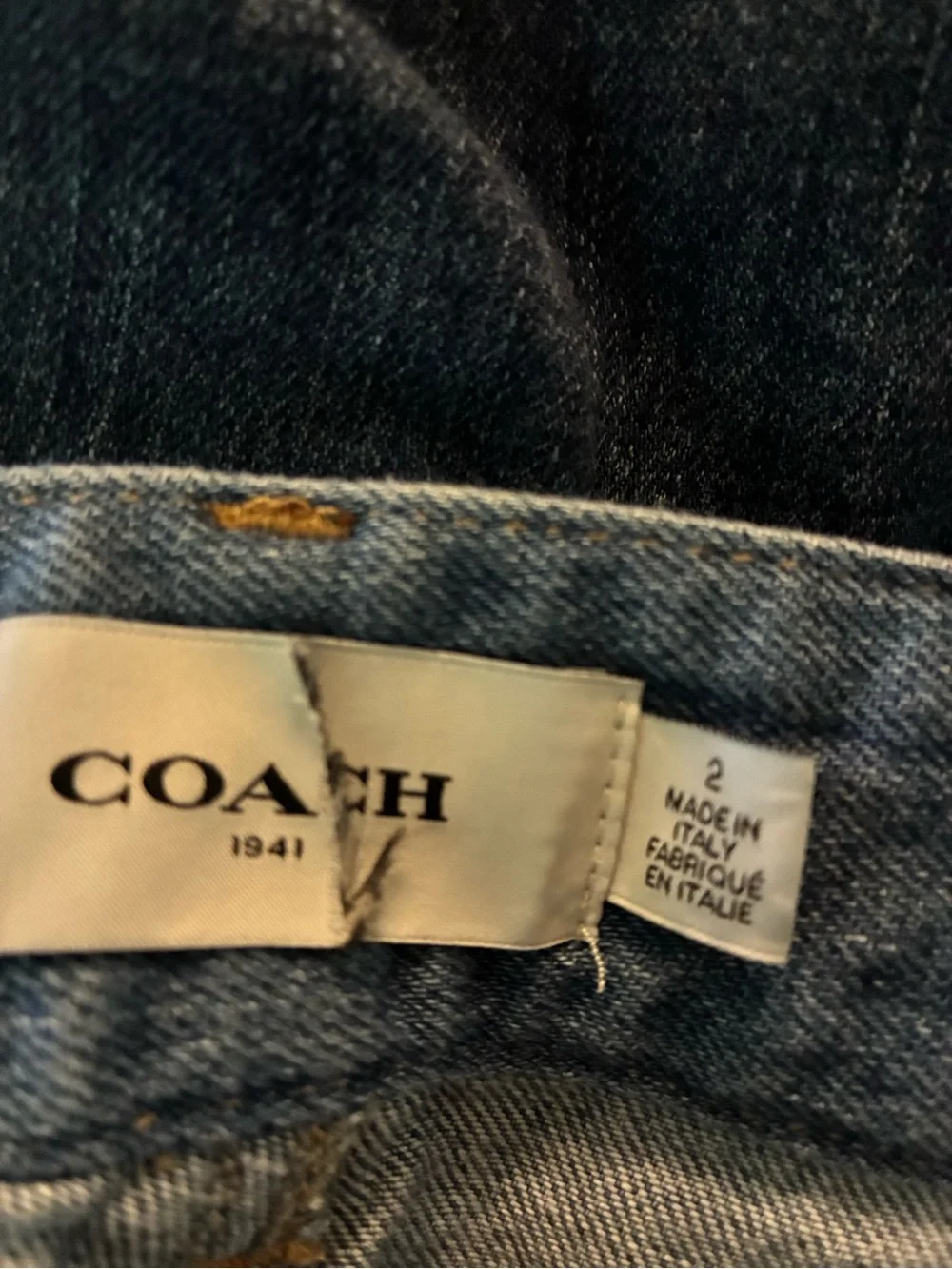 Coach Patchwork Denim Jeans in Blue
